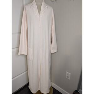 Vintage 80s Pink Soft Robe Collette by Miss Elaine Cottage Core SZ M